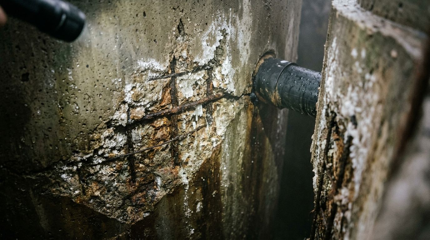Korozja betonu wywołana agresywnym środowiskiem chemicznym