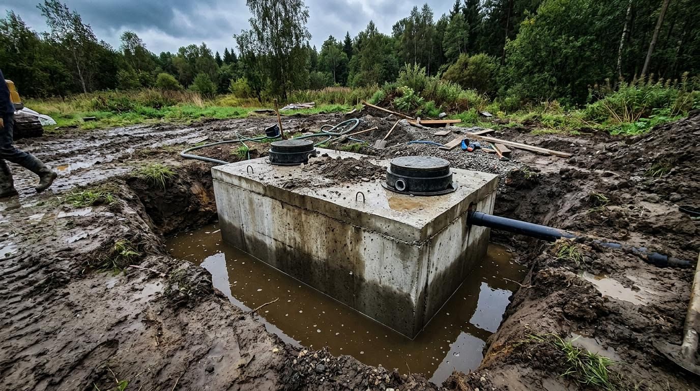 Szambo betonowe a wysoki poziom wód gruntowych – poradnik