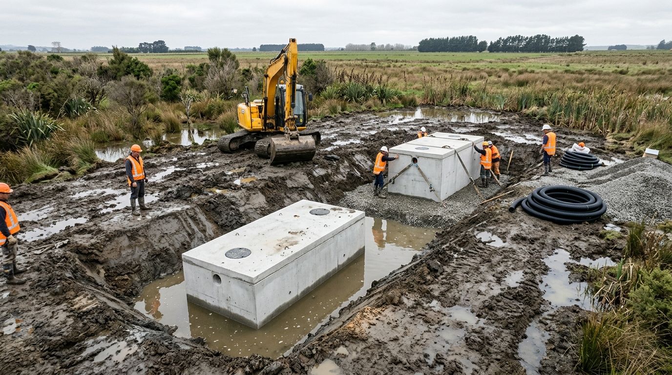 Szambo betonowe na terenie podmokłym – wyzwania i rozwiązania